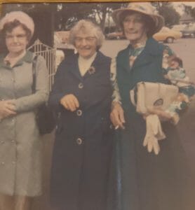 The three Marys from the` Tap`. Angela and Mum Mary. L to R: Mary (McFarlane) O Hagan. Mary (Tammy) Conway Mary (Barney) Conway