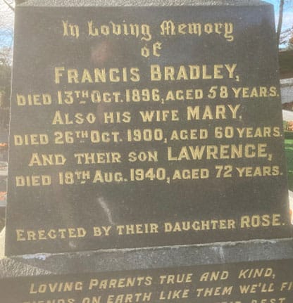 Francis Bradley memory stone